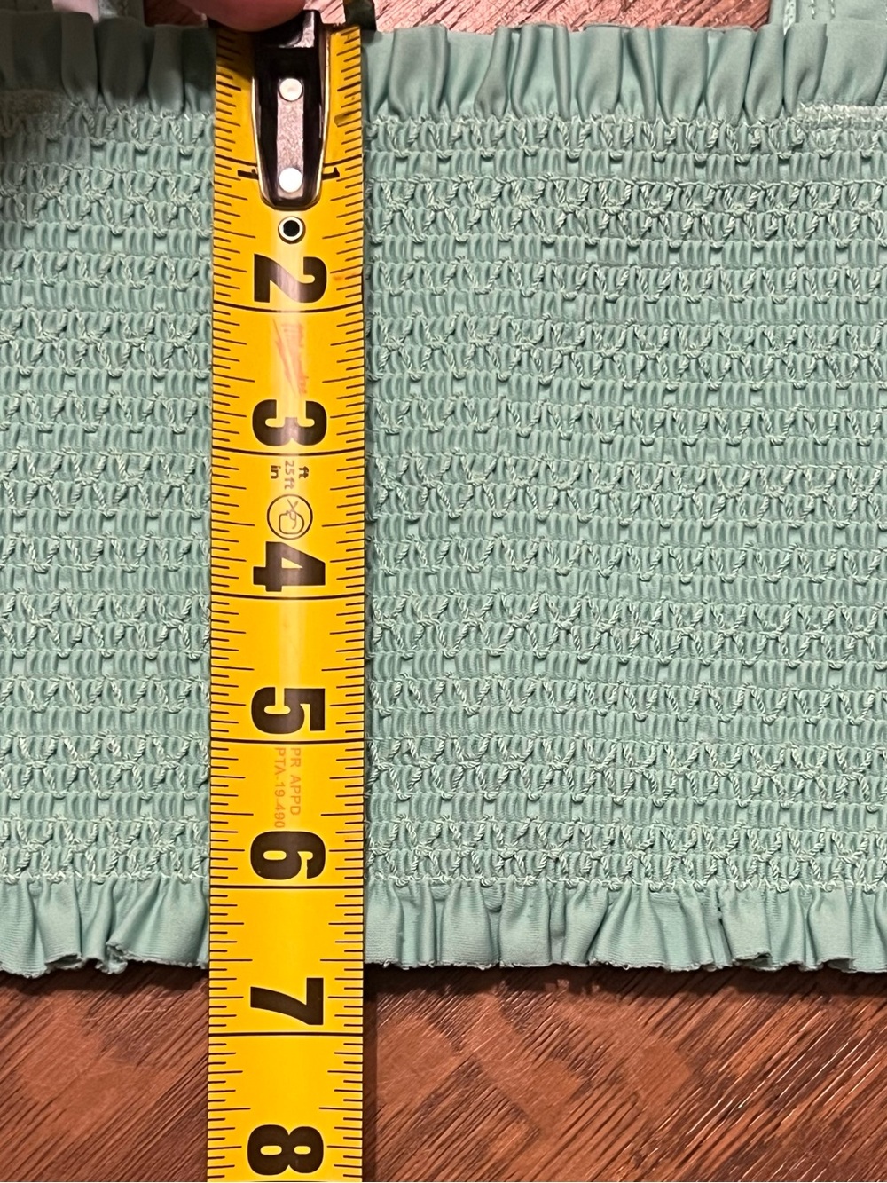 Minnow Girls Smocked Bikini Swim Top Aqua Blue Ruffle Straps Size 9/10 UPF Beach - Picture 6 of 6